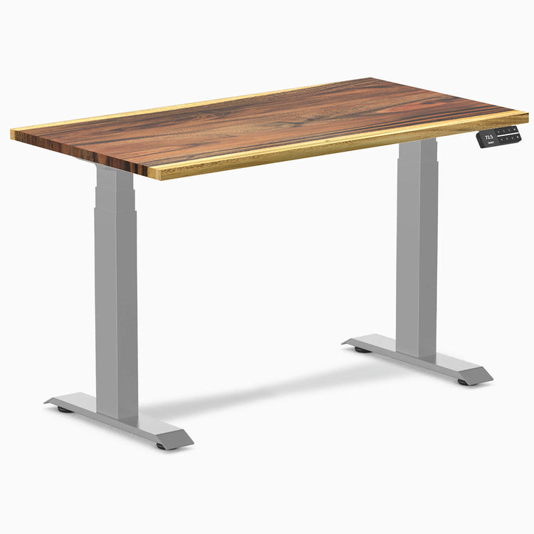 Desky Dual Mini Hardwood Sit Stand Desk-Dual Desks-Desky-Saman-1100x600mm-Grey-Desky® Australia