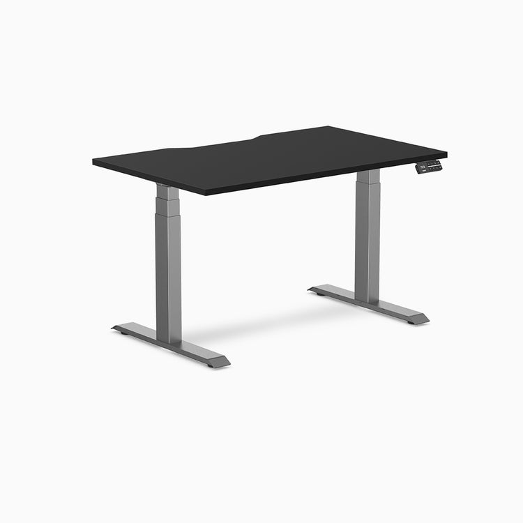 Desky Dual Scalloped Melamine Sit Stand Desk