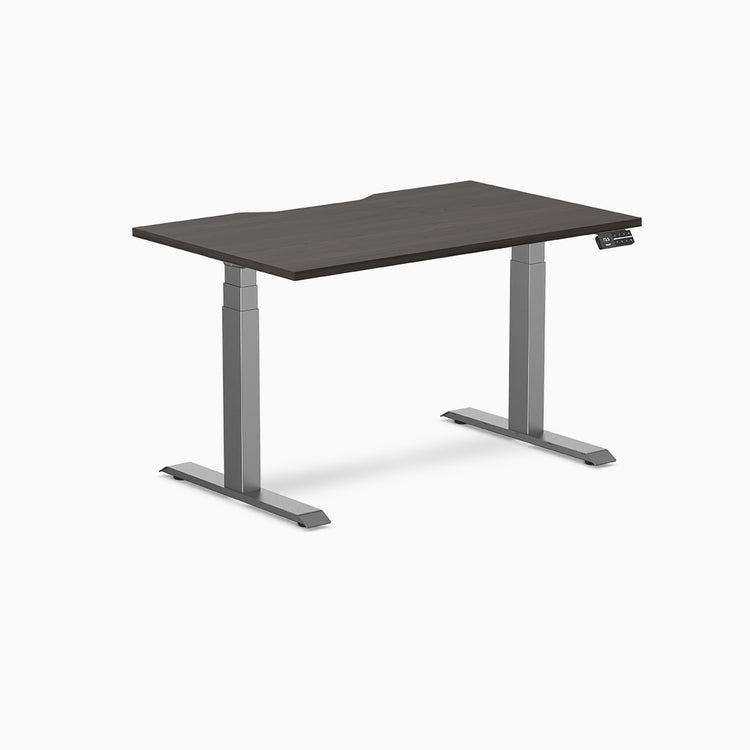 Desky Dual Scalloped Melamine Sit Stand Desk
