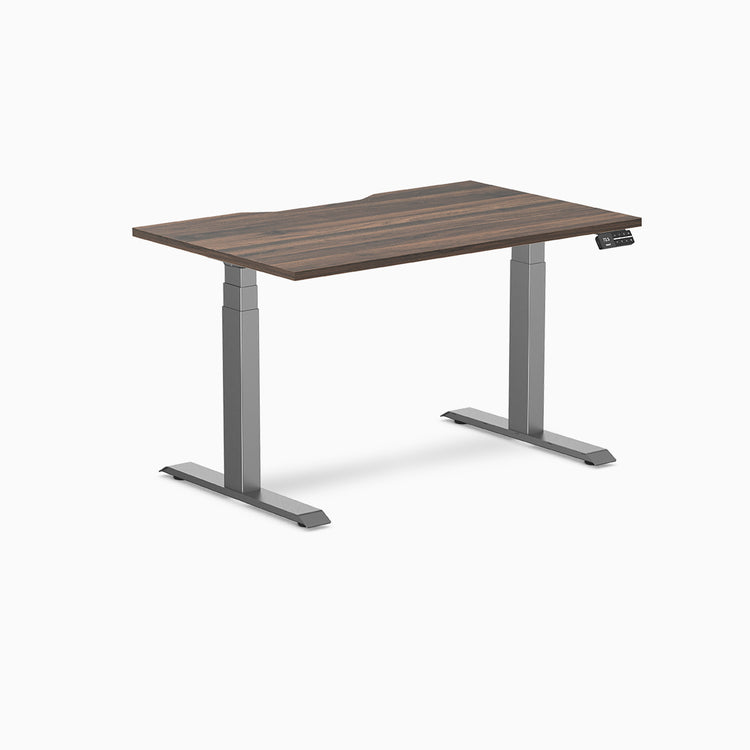 Desky Dual Scalloped Melamine Sit Stand Desk