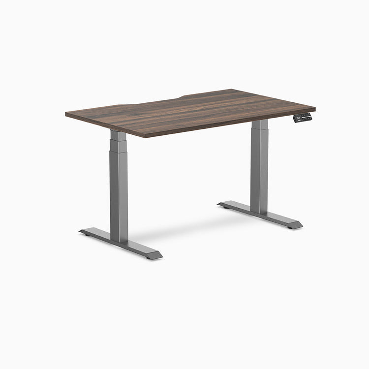 Desky Dual Scalloped Melamine Sit Stand Desk