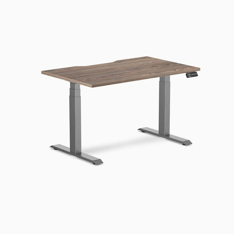 Desky Dual Scalloped Melamine Sit Stand Desk
