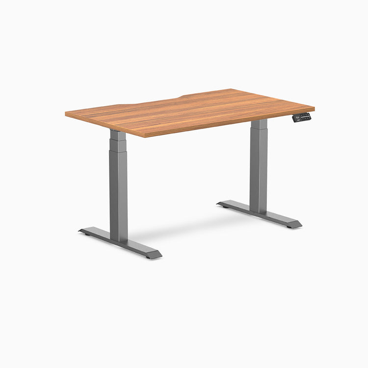 Desky Dual Scalloped Melamine Sit Stand Desk