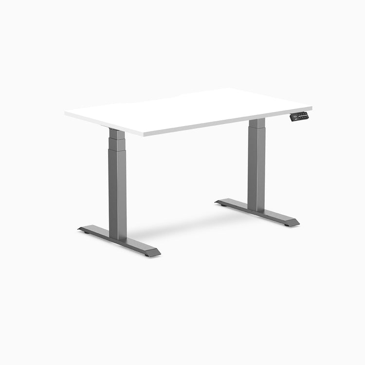 Desky Dual Scalloped Melamine Sit Stand Desk