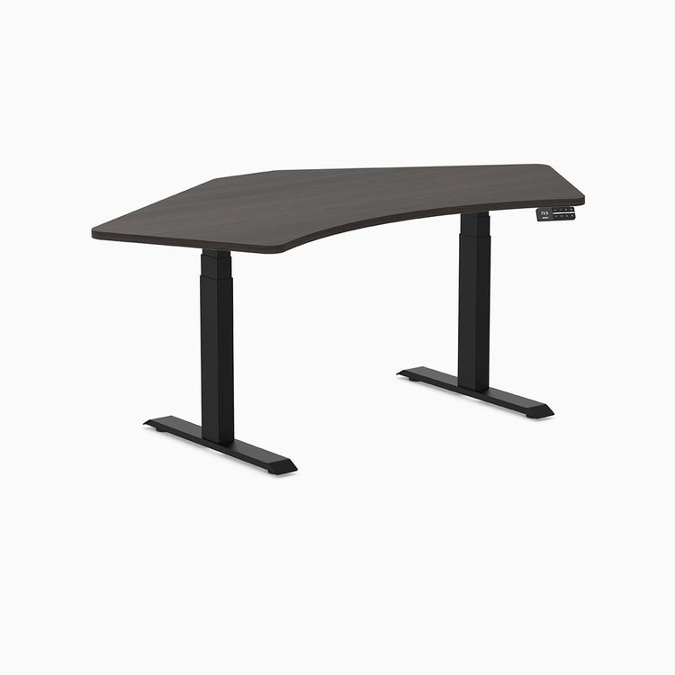 Desky Dual 120 Adjustable Standing Desk Burnished Wood Single - Desky
