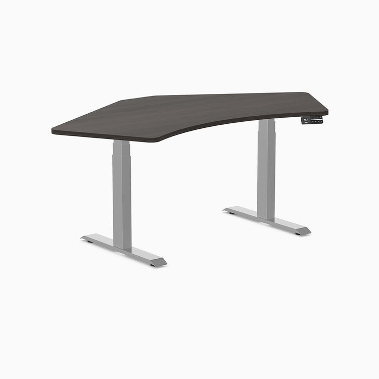 Desky Dual 120 Adjustable Standing Desk Burnished Wood Single - Desky