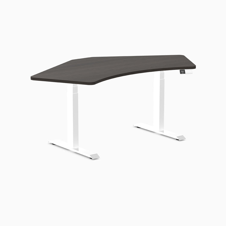 Desky Dual 120 Adjustable Standing Desk Burnished Wood Single - Desky