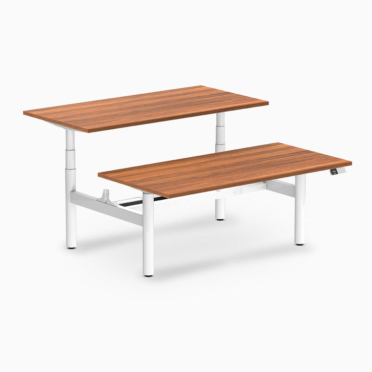 Desky electric Back to Back Round Leg Melamine prime oak desktop