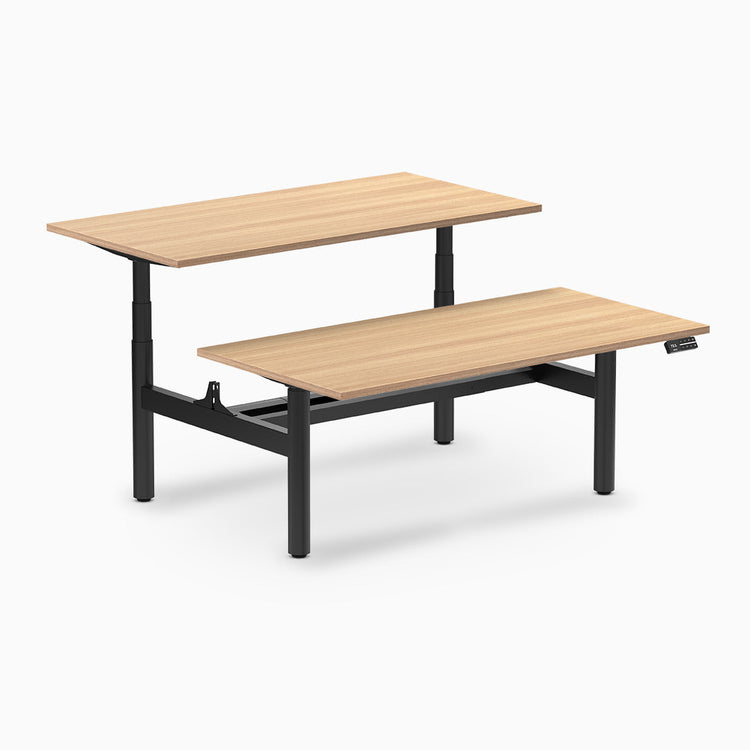 Desky electric Back to Back Round Leg Melamine sublime teak desktop