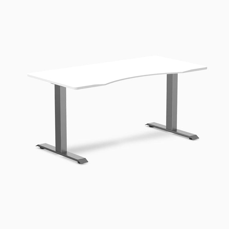 Desky ergo white melamine with space gray legs 1500mm