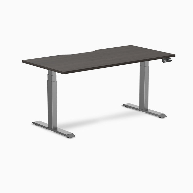 Desky Dual Scalloped Melamine Sit Stand Desk