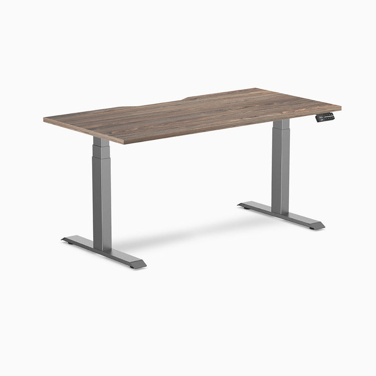 Desky Dual Scalloped Melamine Sit Stand Desk