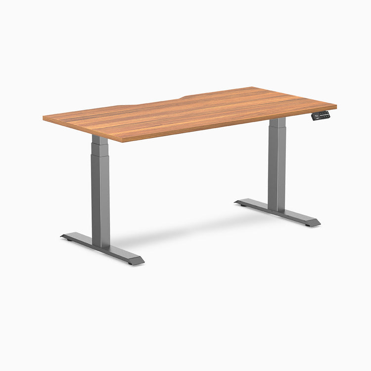 Desky Dual Scalloped Melamine Sit Stand Desk