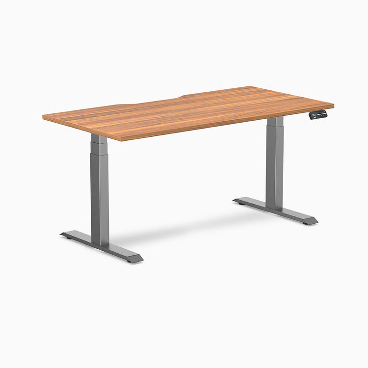 Desky Dual Scalloped Melamine Sit Stand Desk
