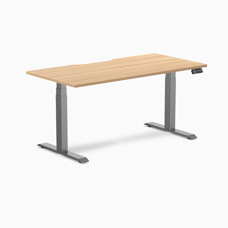 Desky Dual Scalloped Melamine Sit Stand Desk
