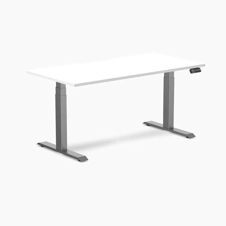 Desky Dual Scalloped Melamine Sit Stand Desk