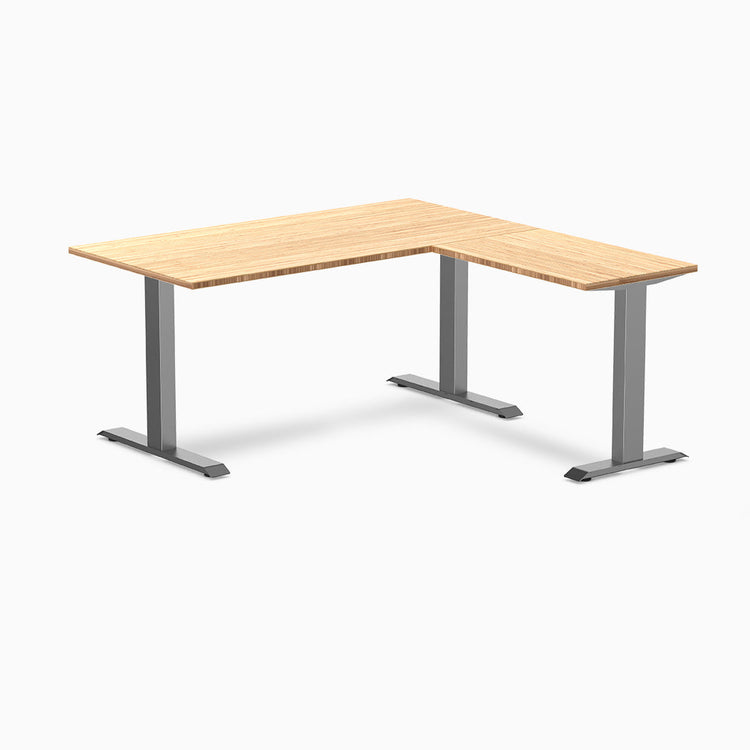Fixed bamboo l-shape desk