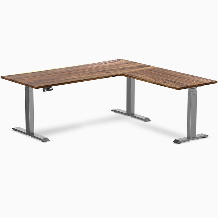 Desky Hardwood L-Shape Sit Stand Desk saman 1800mm