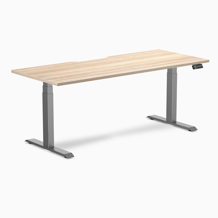 Desky Dual Scalloped Melamine Sit Stand Desk
