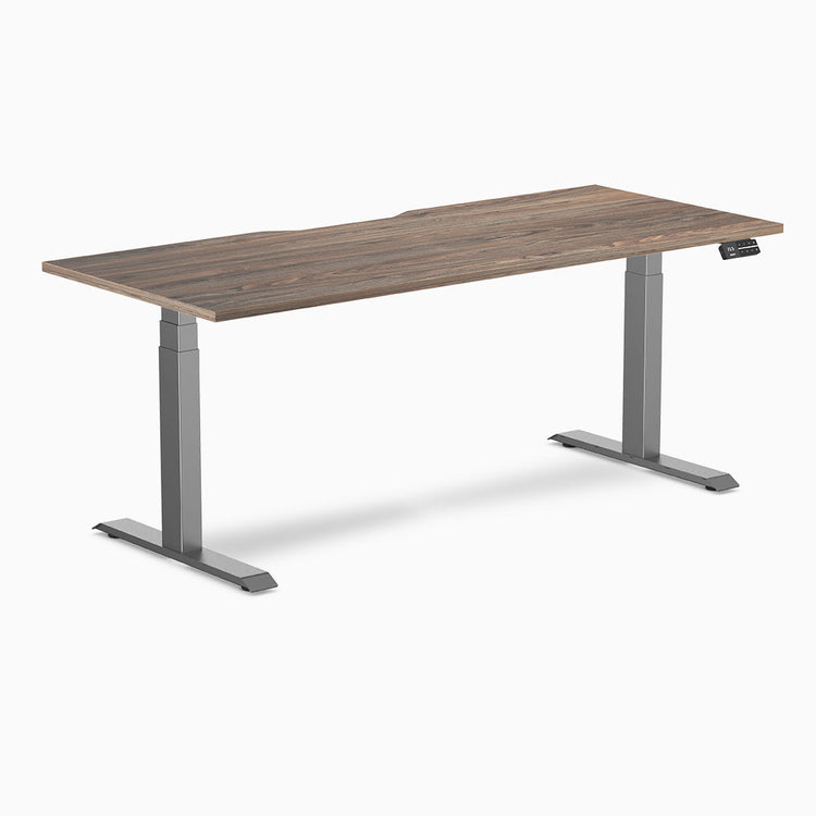 Desky Dual Scalloped Melamine Sit Stand Desk