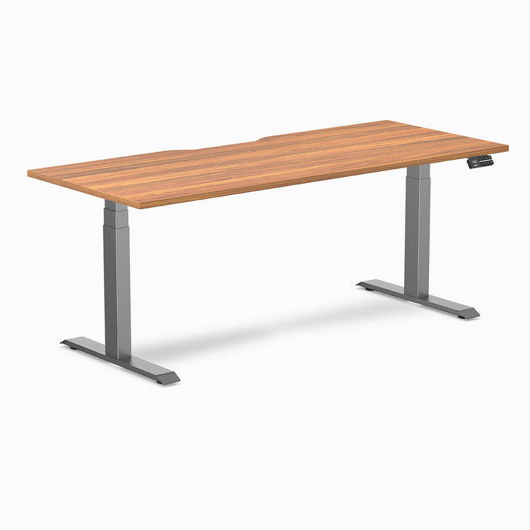Desky Dual Scalloped Melamine Sit Stand Desk
