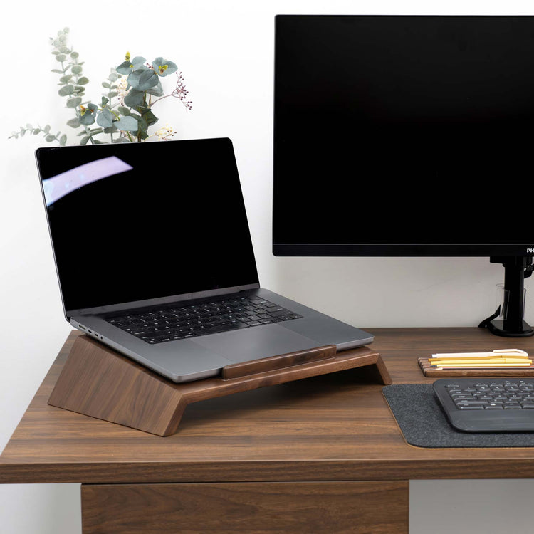 Desky Wooden Laptop Riser-Accessories-DeskyÌâå¨ Australia-Rubberwood Dark Walnut-DeskyÌâå¨ Australia