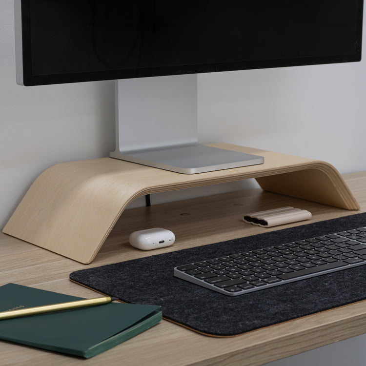 Desky Wooden Monitor Riser-Laptop Stands-Desky-Walnut-DeskyÌâå¨ Australia