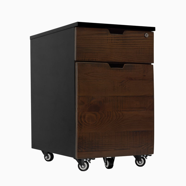 Softwood American Pine Black minimal filing cabinet