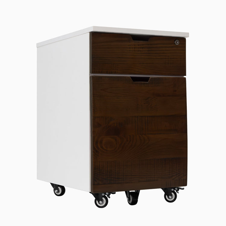 Softwood American Pine White minimal filing cabinet