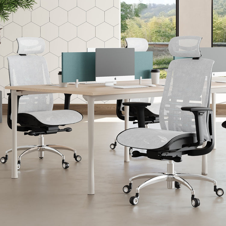White big and tall ergonomic chair