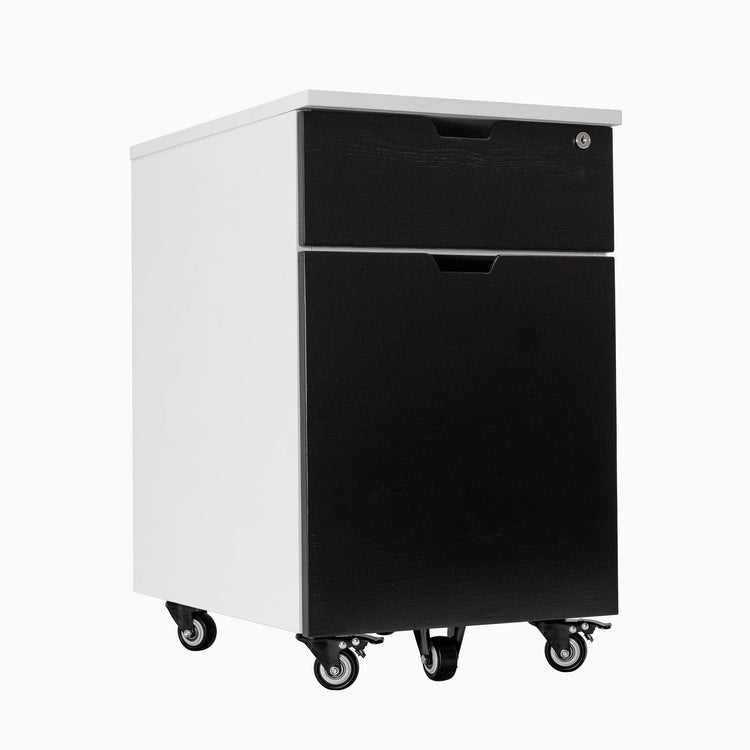 Black Ash White minimal filing cabinet