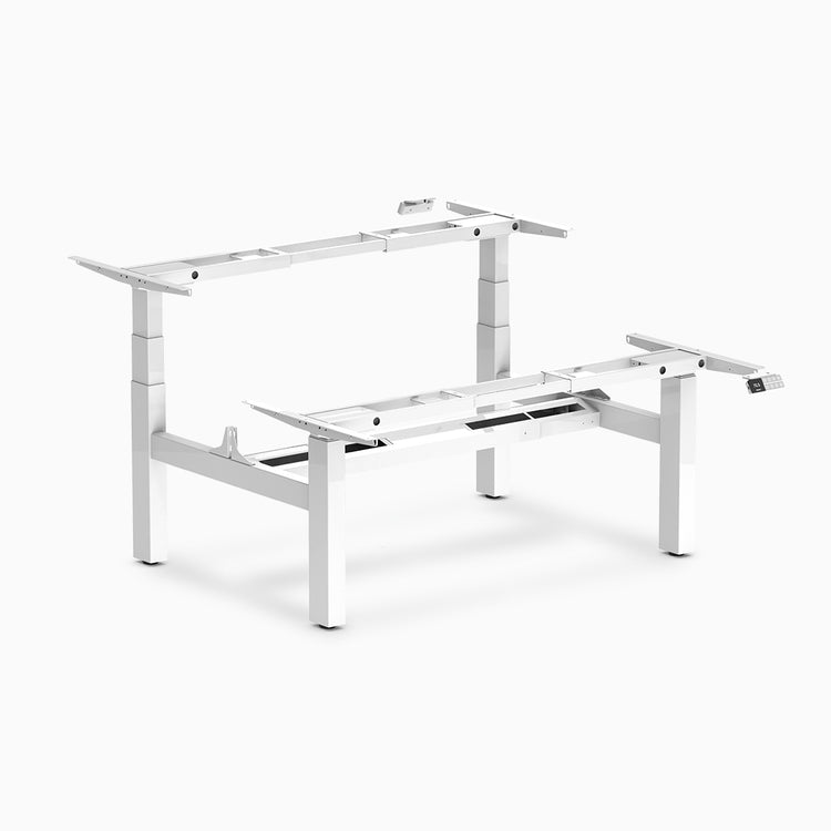 Desky Back to back Electric frame rectangle legs white - Desky