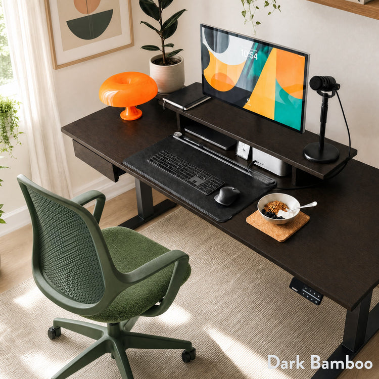 Desky Dual Bamboo Sit Stand Desk