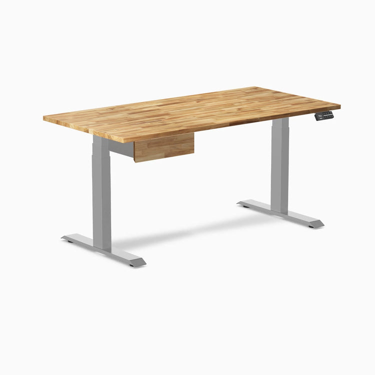 Desky Dual Hardwood Standing Desk With Drawer