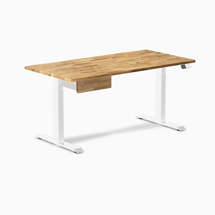 Desky Dual Hardwood Standing Desk With Drawer
