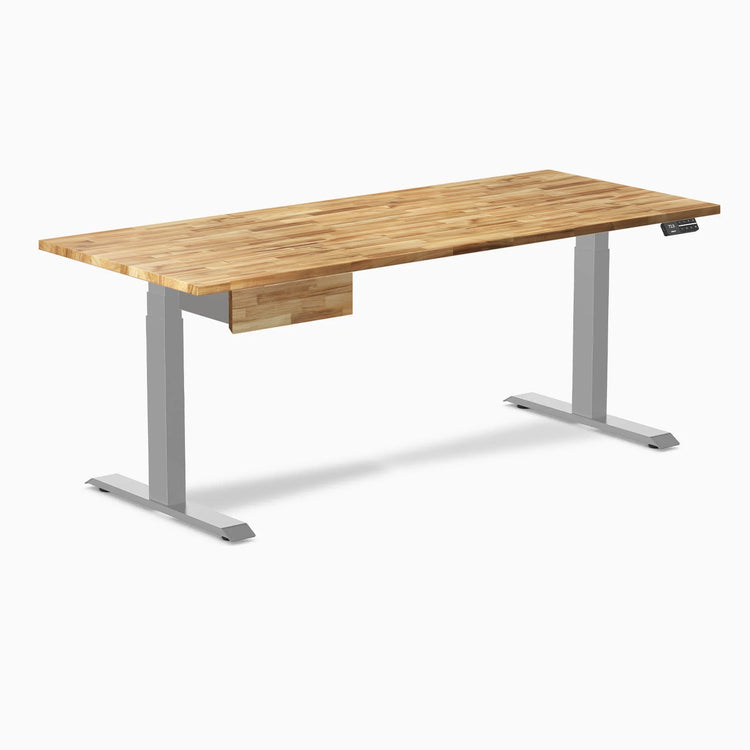Desky Dual Hardwood Standing Desk With Drawer