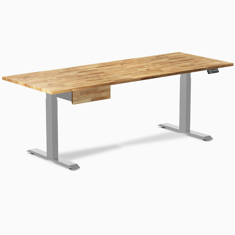 Desky Dual Hardwood Standing Desk With Drawer