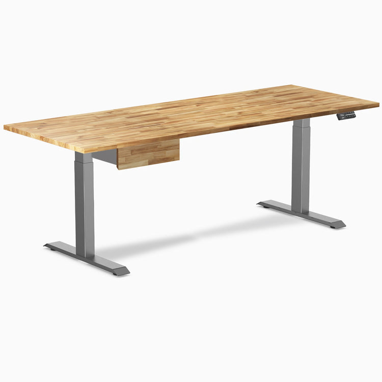 Desky Dual Hardwood Standing Desk With Drawer