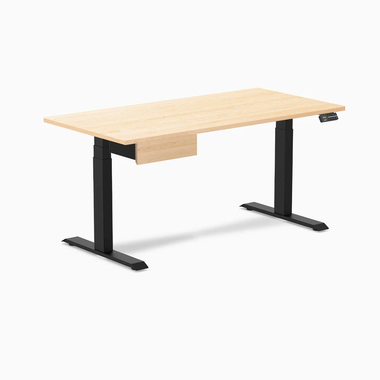 Desky Dual Hardwood Standing Desk With Drawer