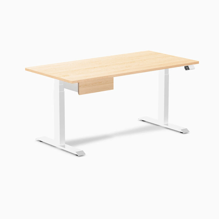 Desky Dual Hardwood Standing Desk With Drawer