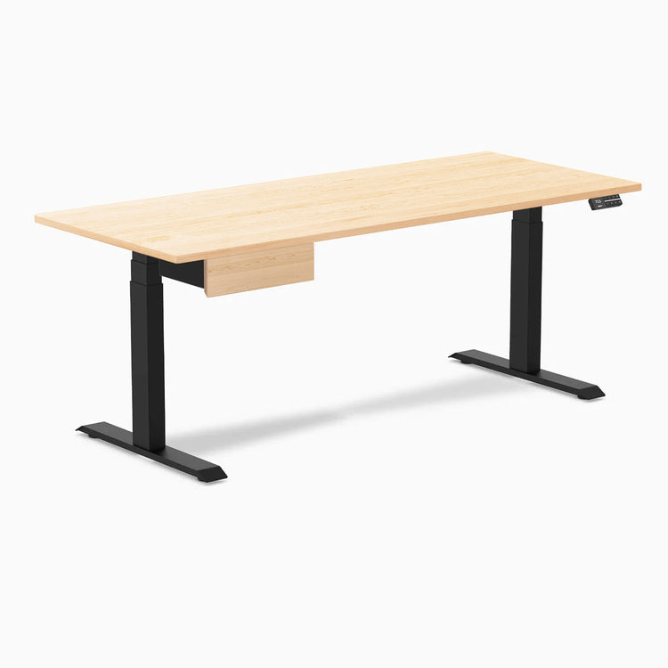 Desky Dual Hardwood Standing Desk With Drawer