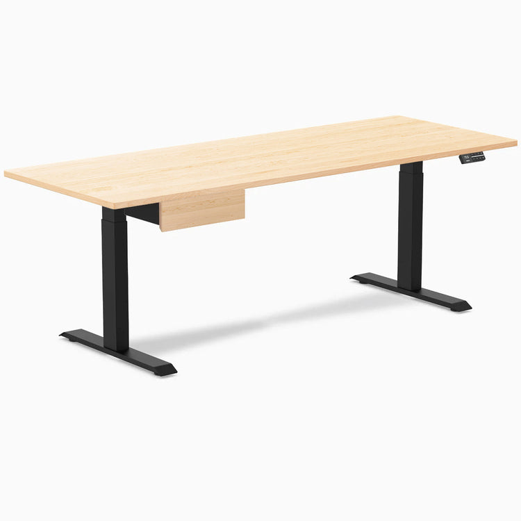 Desky Dual Hardwood Standing Desk With Drawer