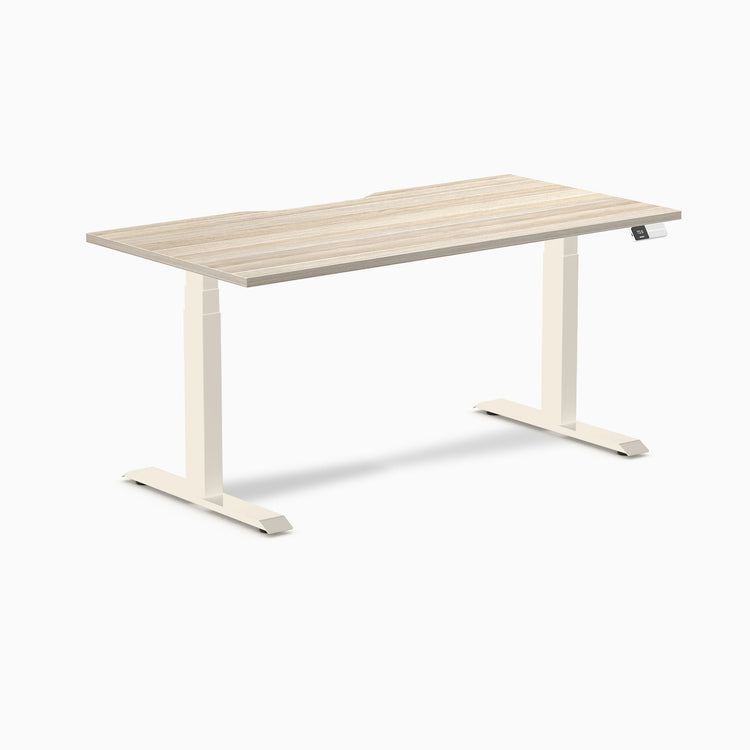 Desky Dual Scalloped Melamine Sit Stand Desk