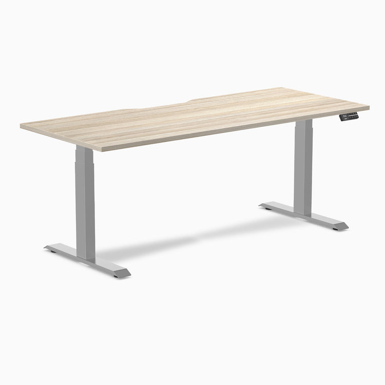 Desky Dual Scalloped Melamine Sit Stand Desk