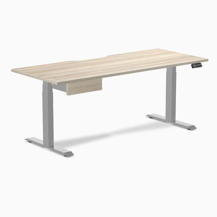 Desky Dual Scalloped Melamine Standing Desk With Drawer detail view 72