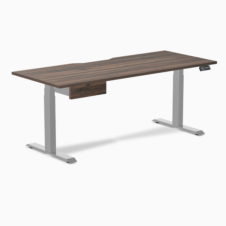 Desky Dual Scalloped Melamine Standing Desk With Drawer detail view 52