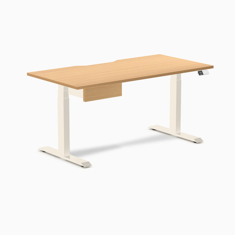 Desky Dual Scalloped Melamine Standing Desk With Drawer detail view 95