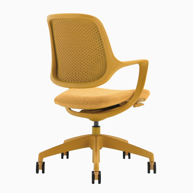 Desky evoque low back chair in mustard yellow