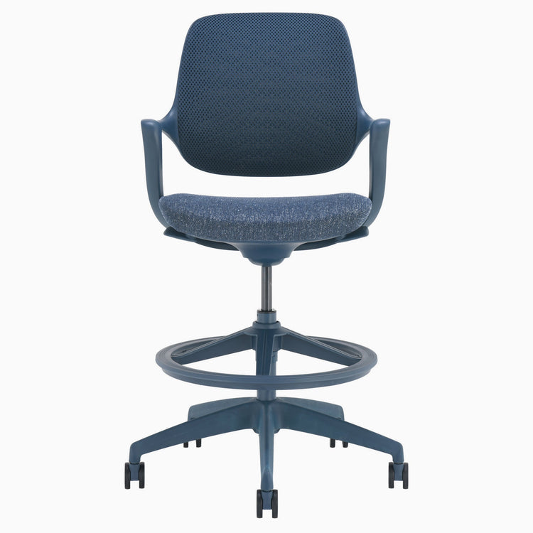 Evoque low back drafting chair in blue
