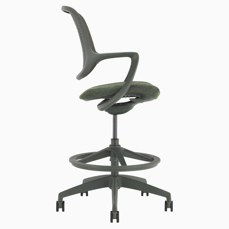 Green low back drafting office chair - Desky